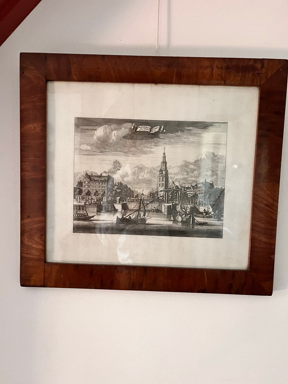 2 Antieke Gravures van Amsterdamse Stadsgezichten, Antiek en Kunst, Kunst | Etsen en Gravures, Ingelijst, Stadsgezicht, Ophalen of Verzenden