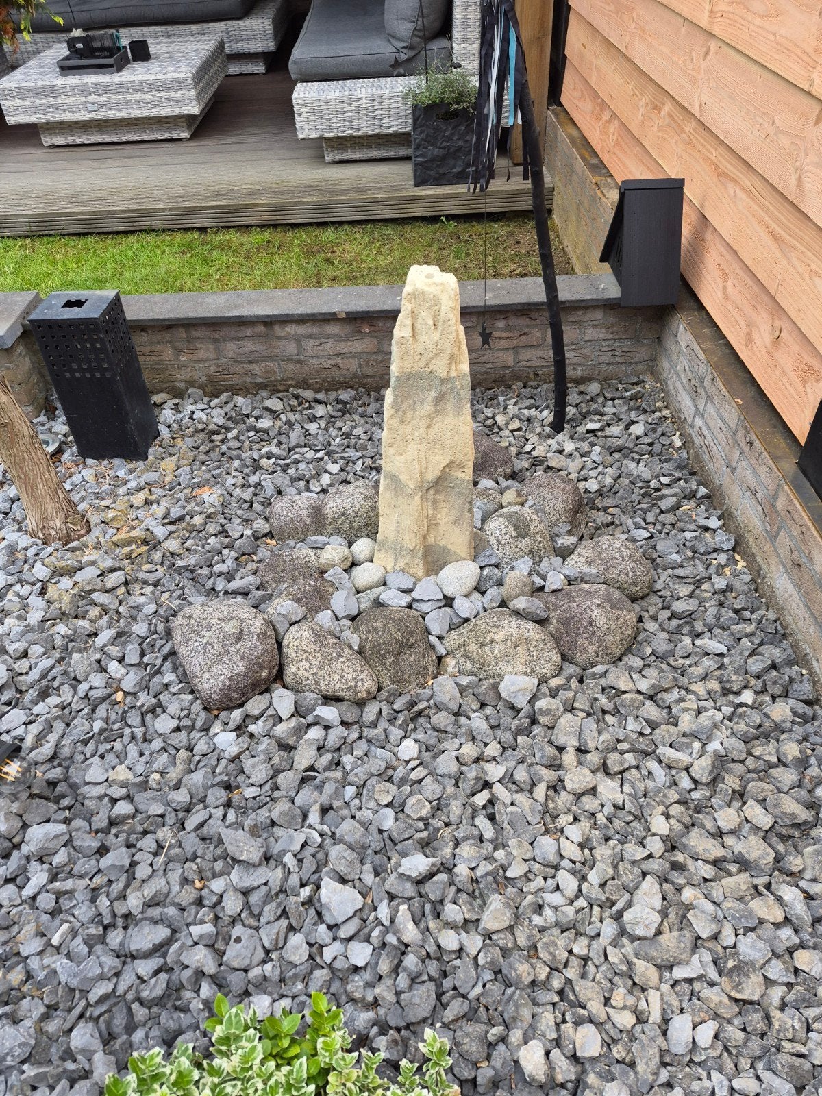 Waterornament grijs/wit, Tuin en Terras, Tuinbeelden, Ophalen, Gebruikt, Steen