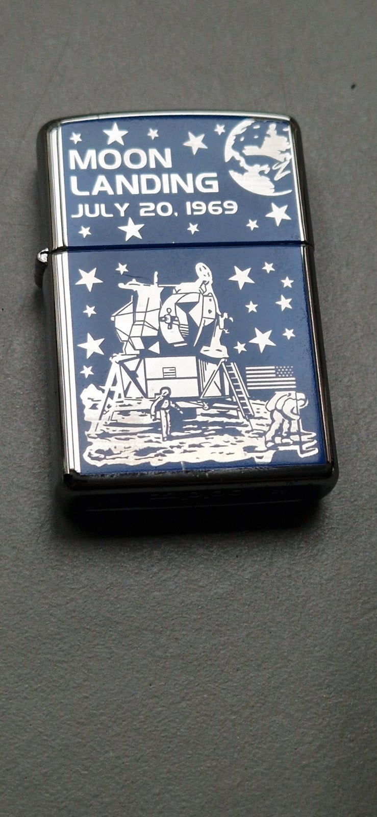 Zippo aansteker 'Moon Landing July 20, 1969', Verzamelen, Ophalen of Verzenden, Gebruikt, Aansteker