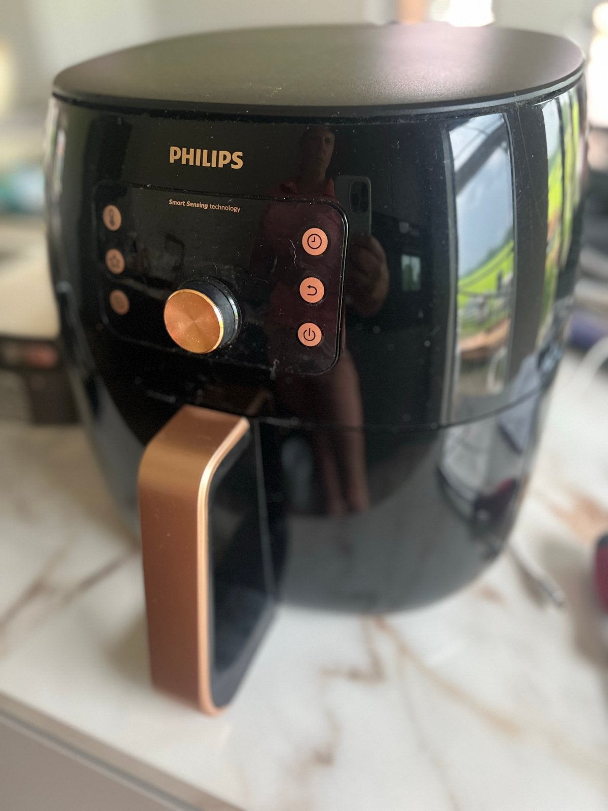 Philips Airfryer XXL - Zwart met koperen accenten, Ophalen of Verzenden, Gebruikt, Airfryer XXL, 1500 gram of meer