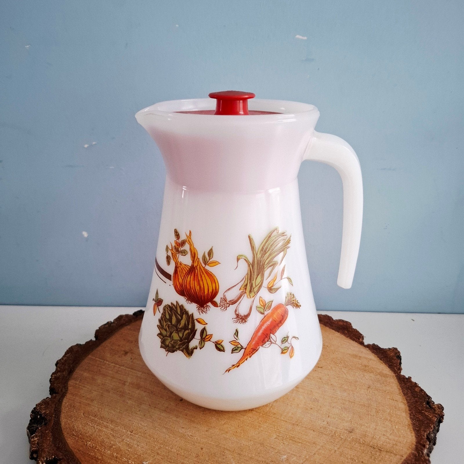 Vintage kan van melkglas met deksel, Ophalen of Verzenden