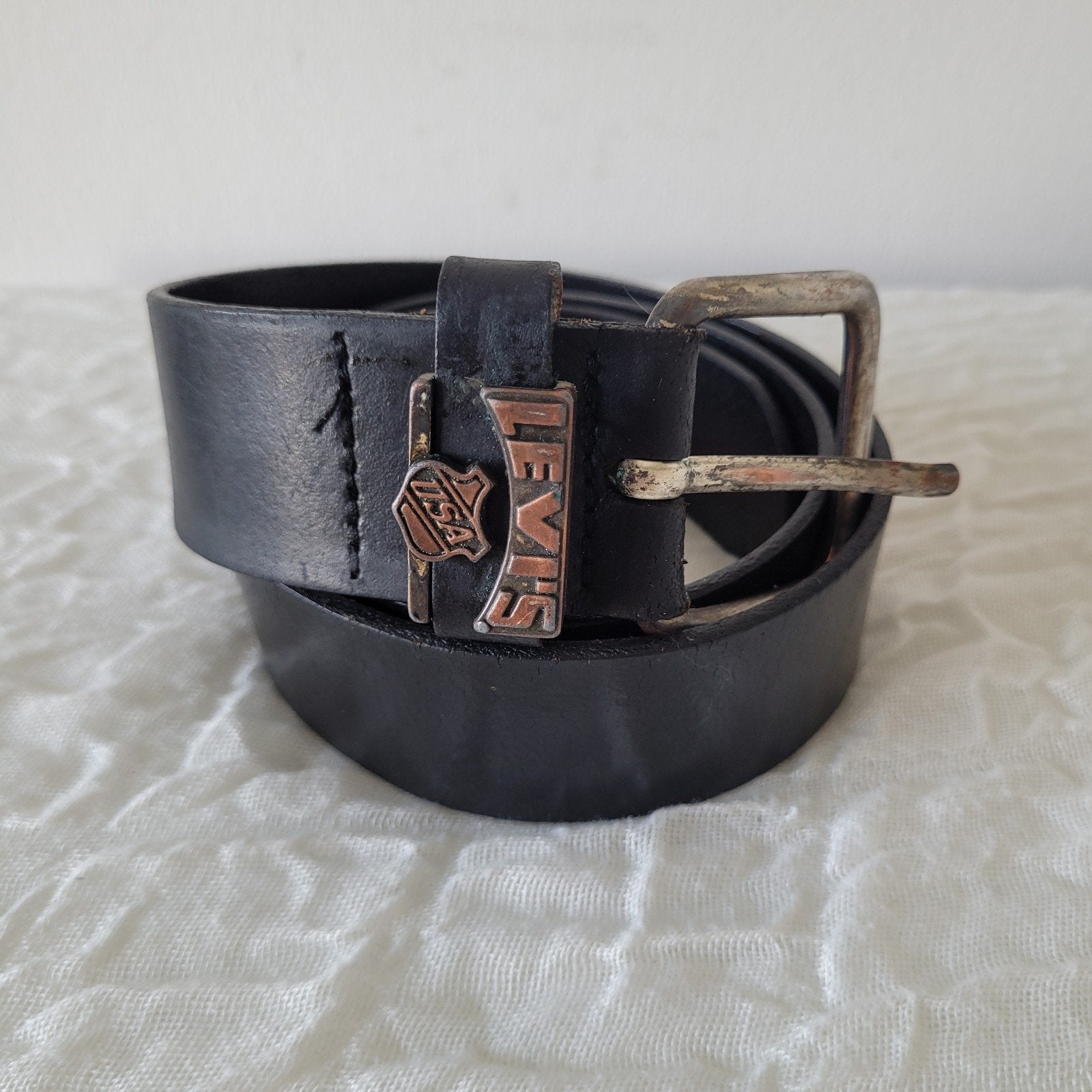 Levi's leren riem maat 30/75 (90 cm) zwart vintage, Levi's, Minder dan 95 cm, Ophalen of Verzenden, Zo goed als nieuw