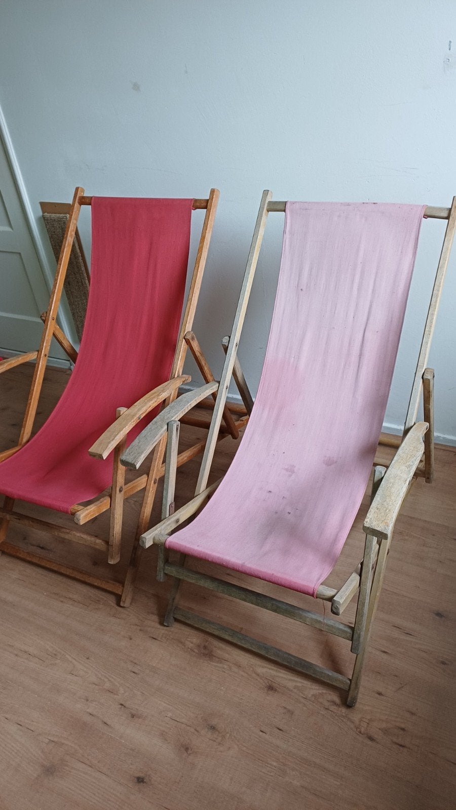 2 vintage strandstoelen - Opknapper met karakter, Ophalen