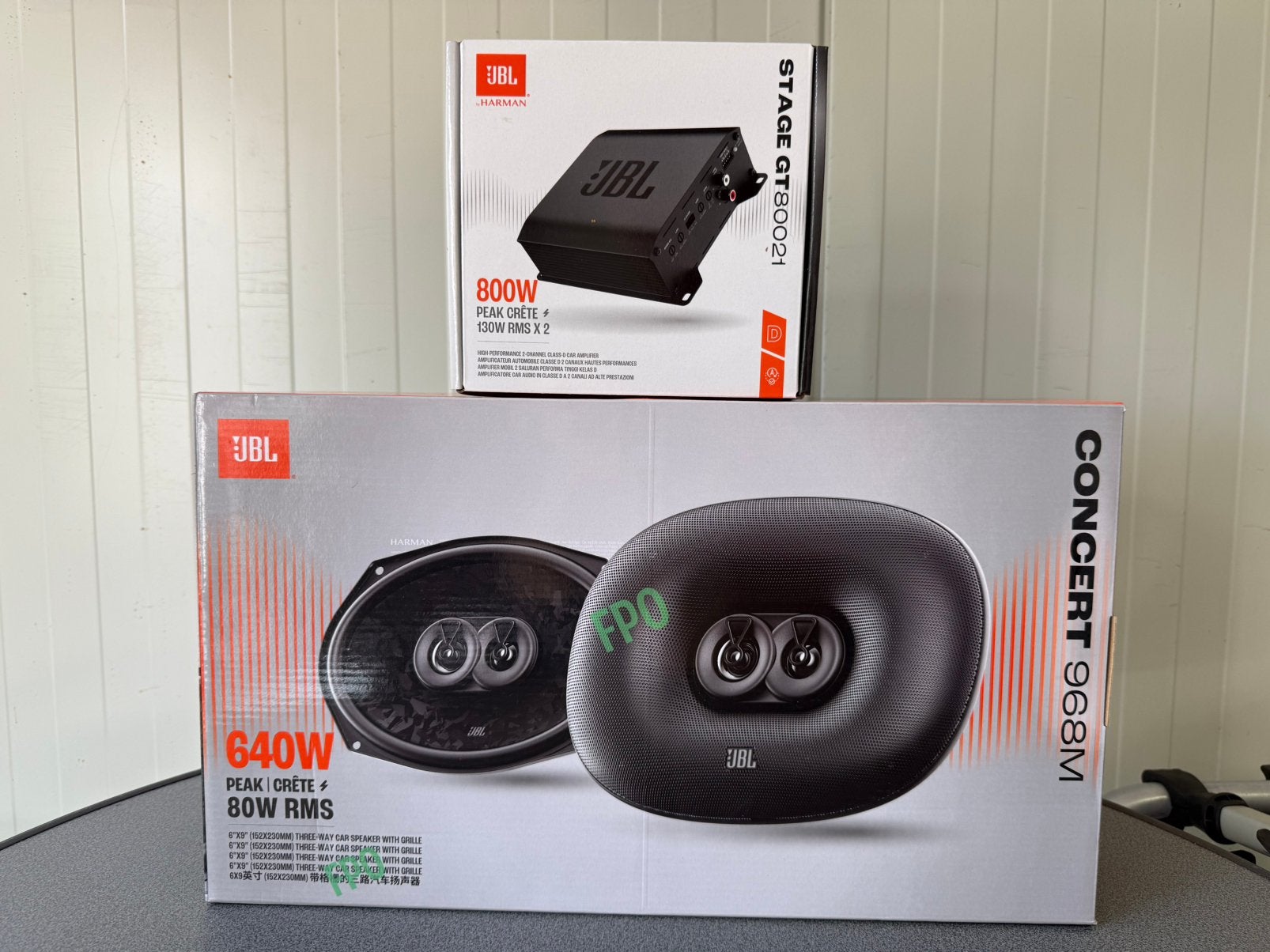 JBL Stage3 968M + GT8002 Versterker | Complete Set, Ophalen of Verzenden, Zo goed als nieuw