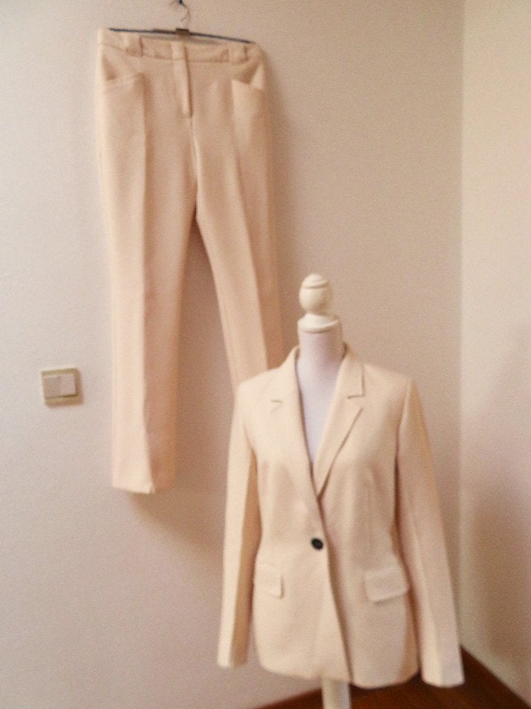 A24 FIFTH HOUSE kostuum broek + jasje room wit maat 38, Maat 38/40 (M), Kostuum of Pak, Beige, Ophalen of Verzenden