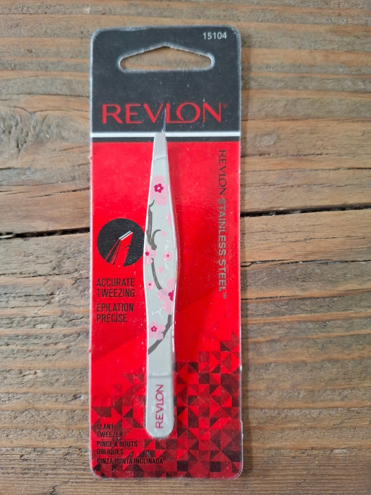 Nieuwe Revlon Designer Series Slant Tip-pincet. Roze bloemen, Gehele gezicht, Nieuw, Ophalen of Verzenden, Roze