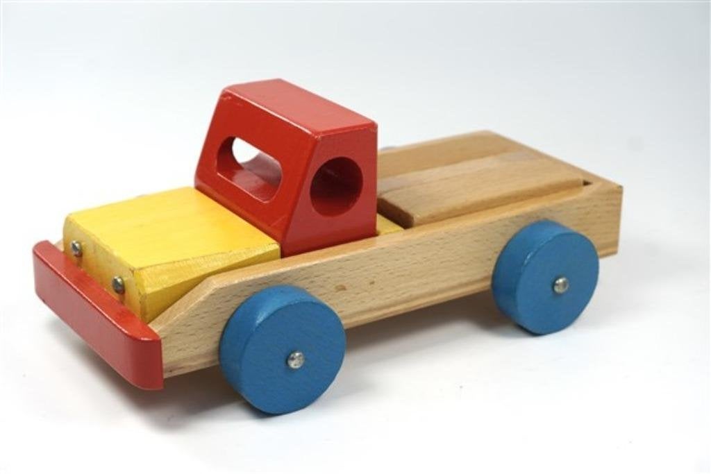 Vintage houten vrachtwagen + blokken, Kinderen en Baby's, Speelgoed | Houten speelgoed, Rij- of Hobbelspeelgoed, Ophalen of Verzenden