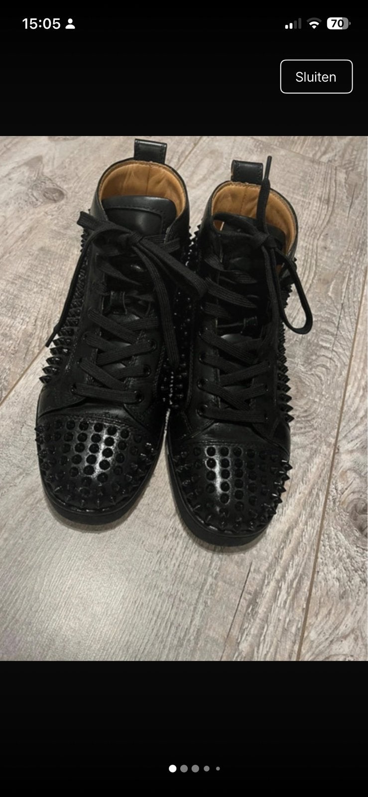 Christian louboutin spike schoenen, Ophalen of Verzenden, Zo goed als nieuw, Zwart, Sneakers of Gympen