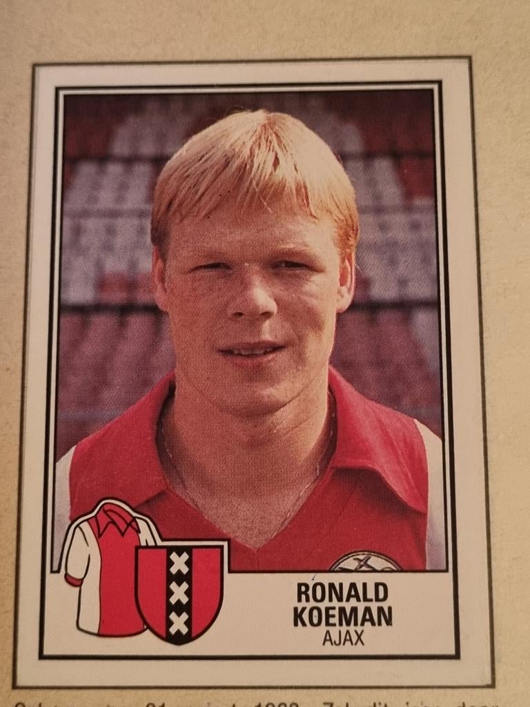 Panini Voetbal 1985 Ronald Koeman Ajax knip voetbalplaatje, Ophalen of Verzenden, Zo goed als nieuw, Plaatje