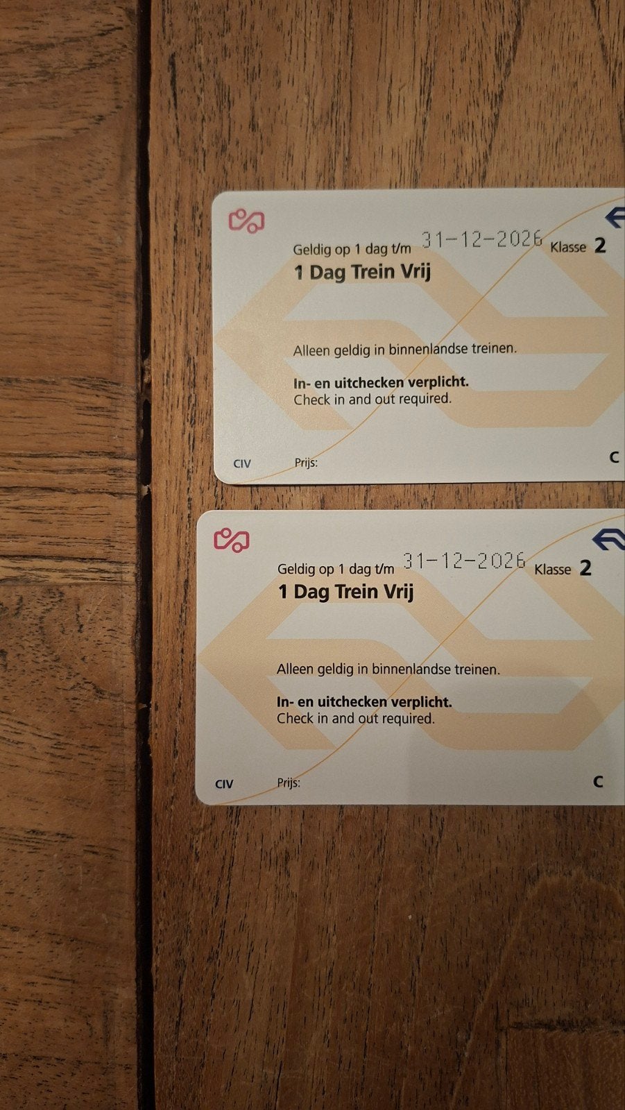 1 Dag Trein Vrij | Dagkaart NS | Vrij Reizen, Tickets en Kaartjes, Eén persoon, Trein, Algemeen kaartje