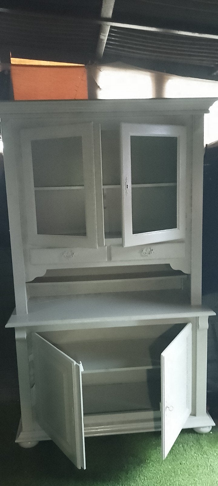 Buffetkast grijs (L 50 cm x B 1,29 x H 2,10), Ophalen, Gebruikt, 100 tot 150 cm, 200 cm of meer