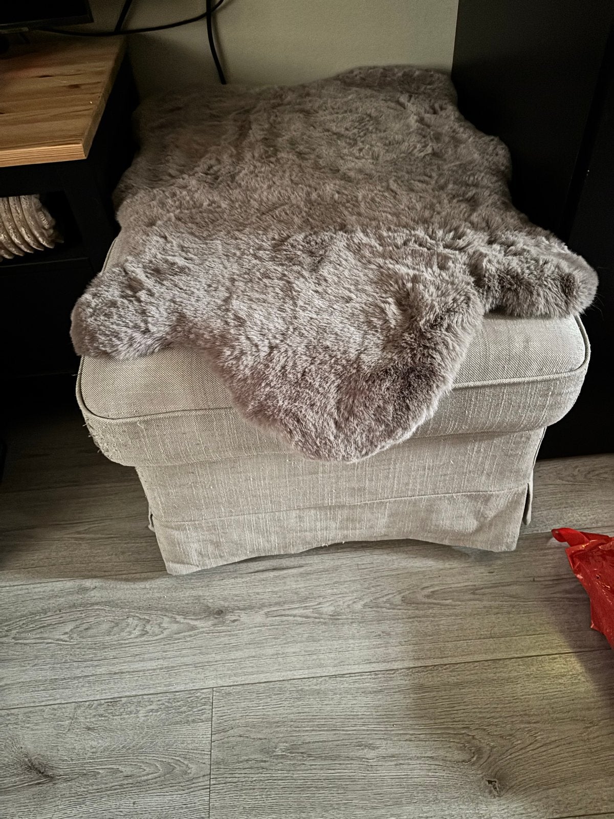 Ikea Ektorp poef met lichte kattenbeschadiging, Ophalen, Gebruikt, Vierkant, 75 tot 100 cm