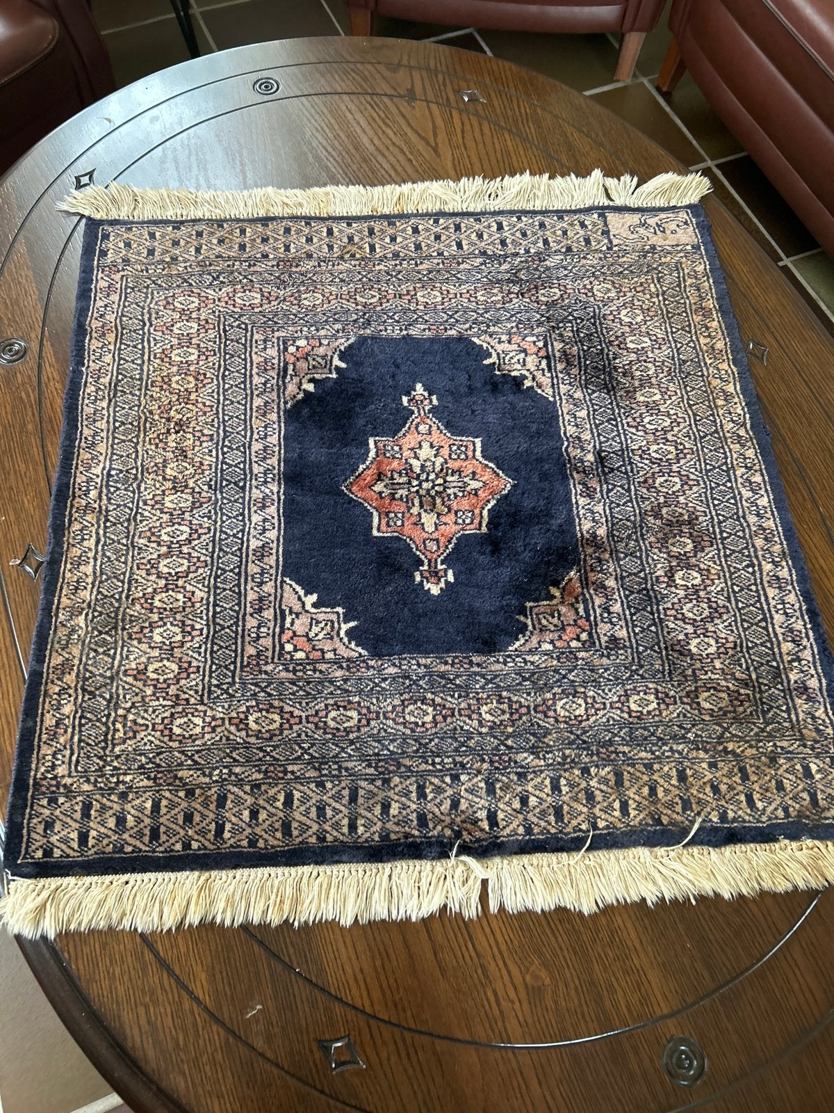 Vintage Oosters Tapijtje - Handgeknoopt, Ophalen, Minder dan 50 cm, Gebruikt, 50 tot 100 cm