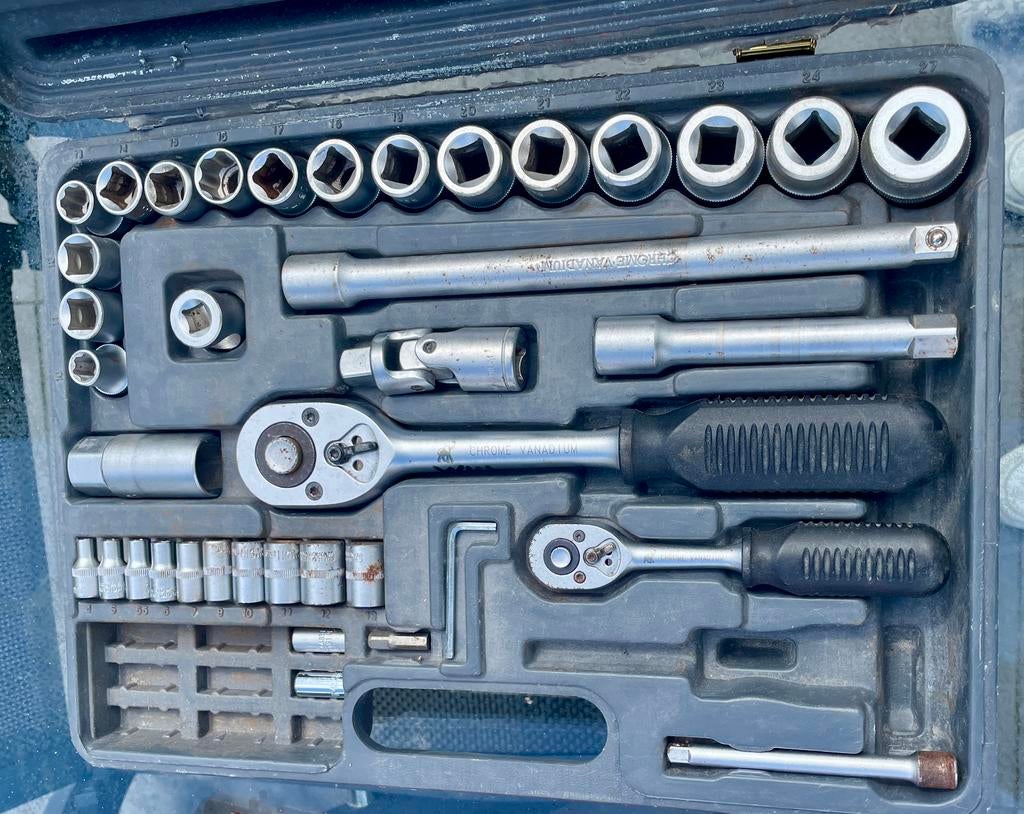 Dopsleutel set en garagekrik, Auto diversen, Autogereedschap, Gebruikt, Ophalen