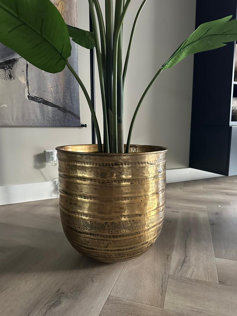 Bloempot Maison Manon mat goud, 40 cm of meer, Rond, Binnen, Ophalen of Verzenden