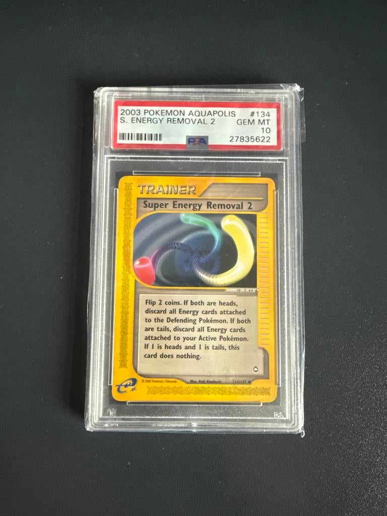 Super Energy Removal 2 Aquapolis PSA 10, Ophalen of Verzenden, Zo goed als nieuw, Losse kaart