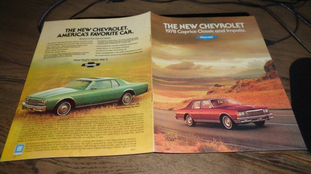 USA Folder CHEVROLET The New Caprice Classic and Impala 1978, Verzenden, Nieuw, Chevrolet