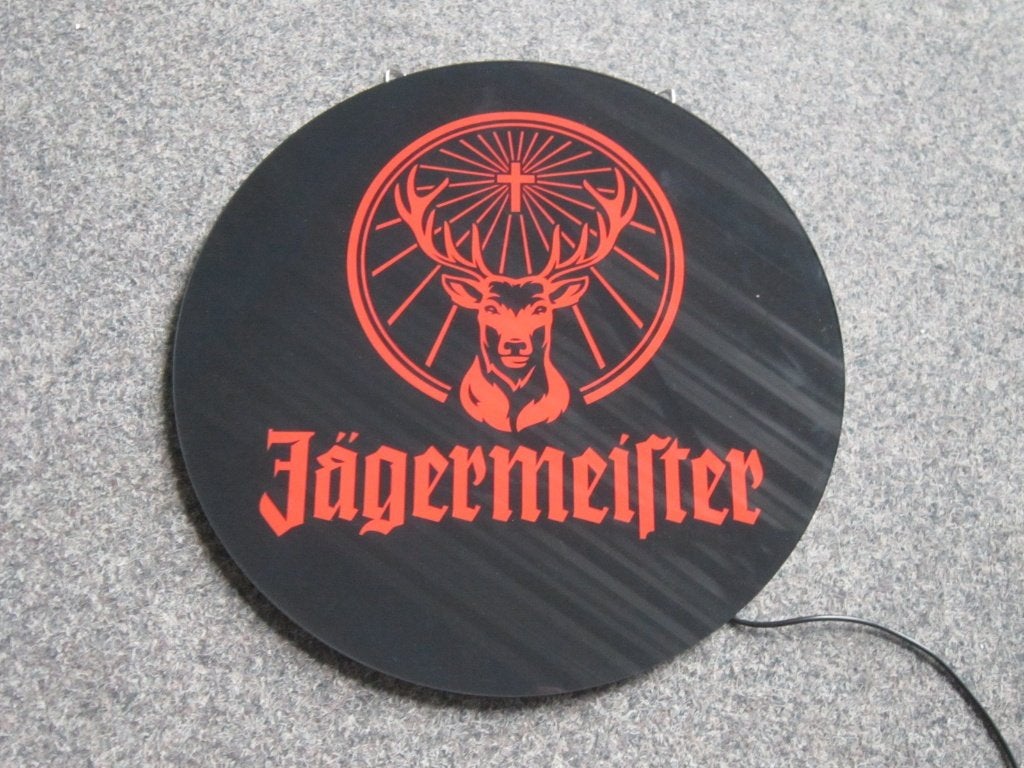 JAGERMEISTER LED LICHTRECLAME, Verzamelen, Ophalen, Zo goed als nieuw, Lichtbak of (neon) lamp