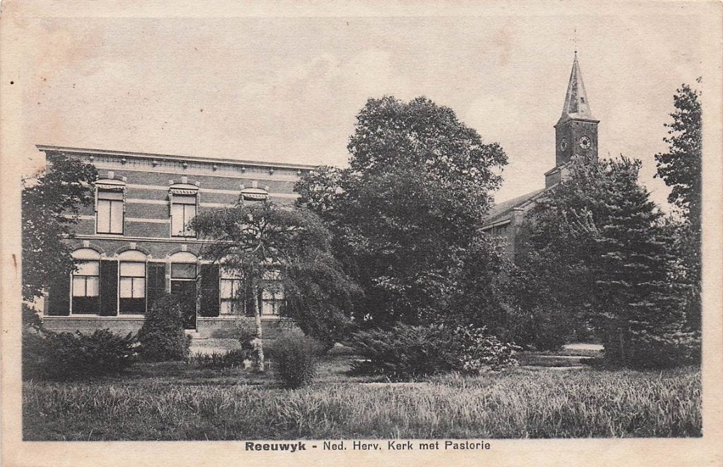 702-425-029 Reeuwijk Ned Herv Kerk Met Pastorie, Verzenden, Voor 1920, Zuid-Holland