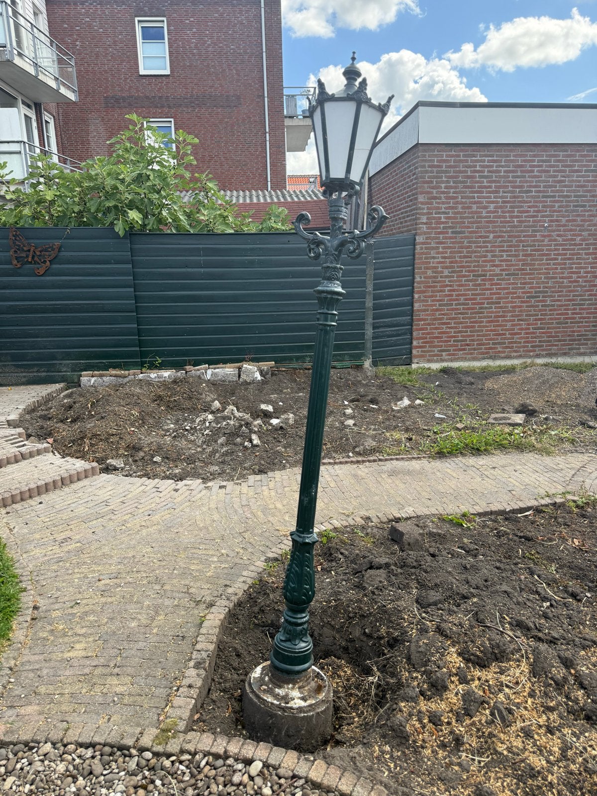 Antieke lantaarnpaal - gietijzer, Ophalen, Gebruikt, Staal, Staande lamp