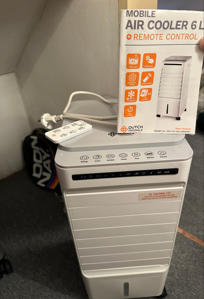 Mobiele Air Cooler 6L met Afstandsbediening, Ophalen, Minder dan 60 m³, Ventileren, 3 snelheden of meer