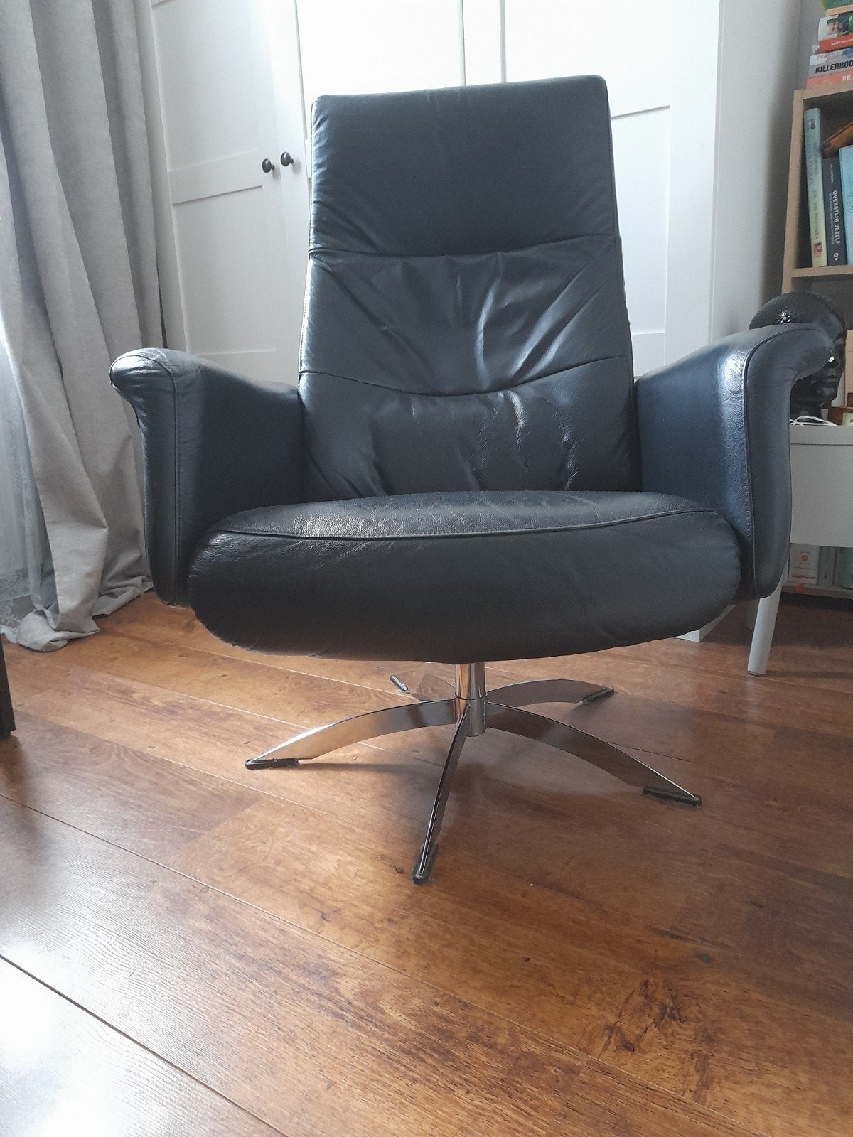 leren fauteuil, Ophalen, Gebruikt, 75 tot 100 cm, 50 tot 75 cm