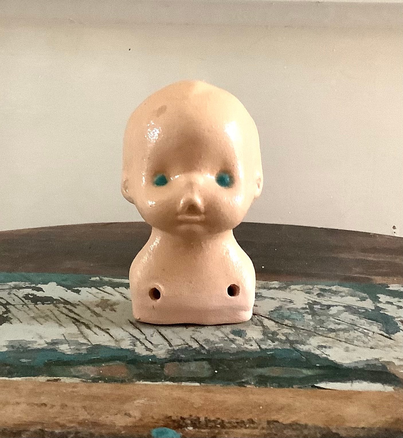 Oud antiek poppenkopje voor zelfmaakprojecten, Verzamelen, Ophalen of Verzenden, Gebruikt, Overige typen