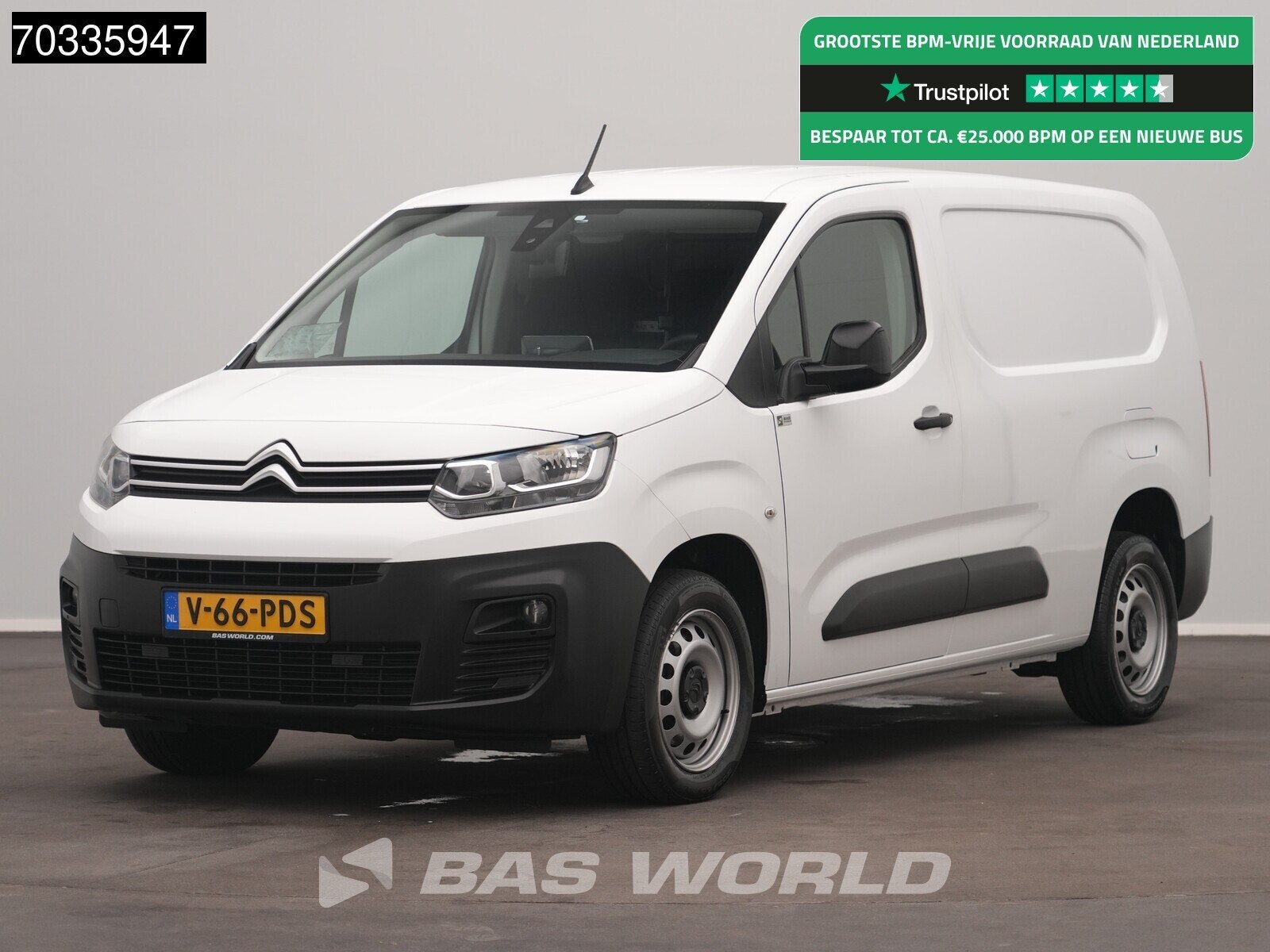 Citroën Berlingo 102pk L2H1 XL Airco Cruise Navi Apple Carp, Auto's, Stof, Gebruikt, Euro 6, 4 cilinders