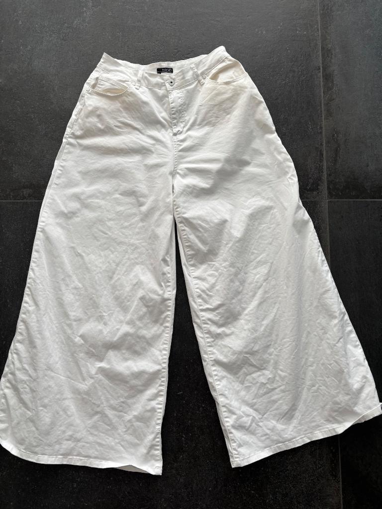 Norah stretch broek / wide leg pants wit maat 40, Maat 38/40 (M), Verzenden, Wit, Zo goed als nieuw
