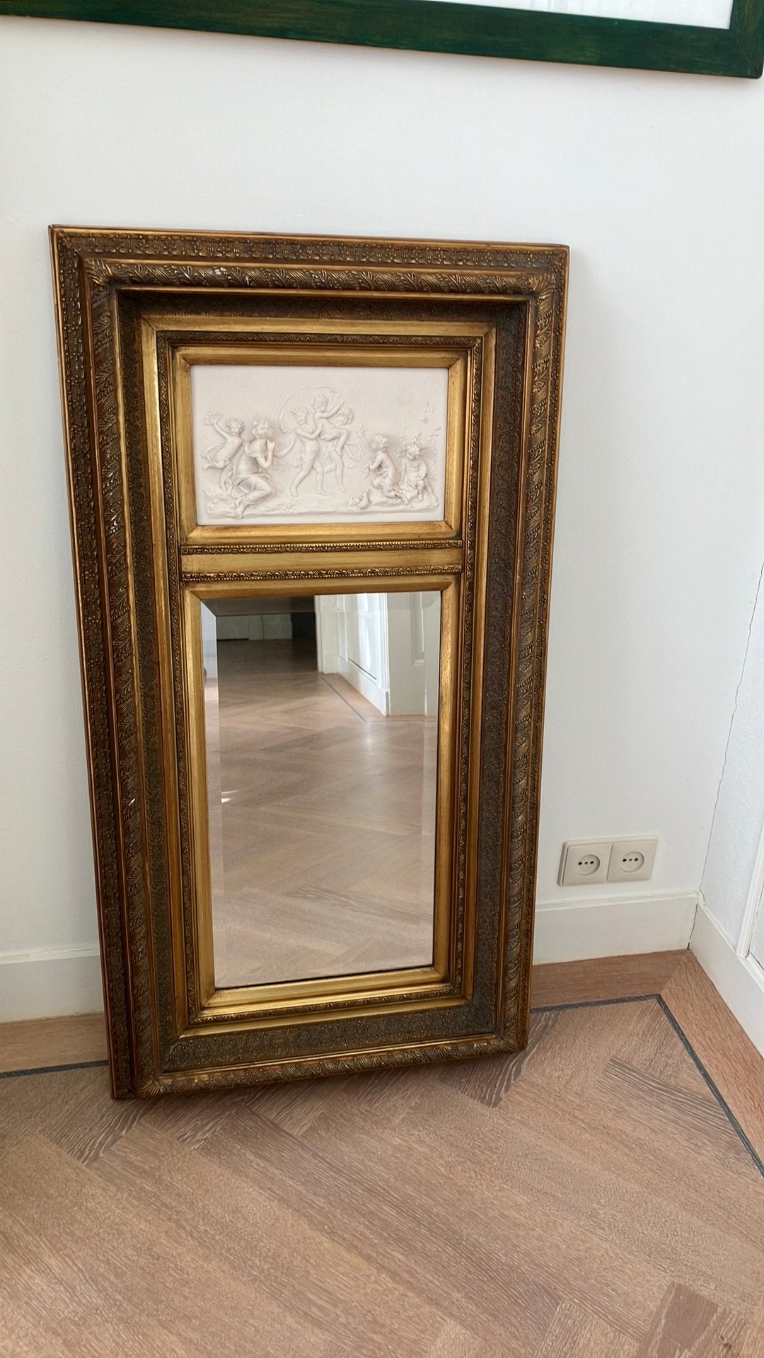 Spiegel barokstijl, Antiek en Kunst, Ophalen, Rechthoekig