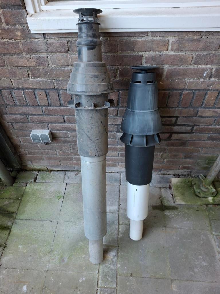 Twee stuks concentrische rookgas afvoeren 125-80, Ophalen of Verzenden, Gebruikt, Afzuiger