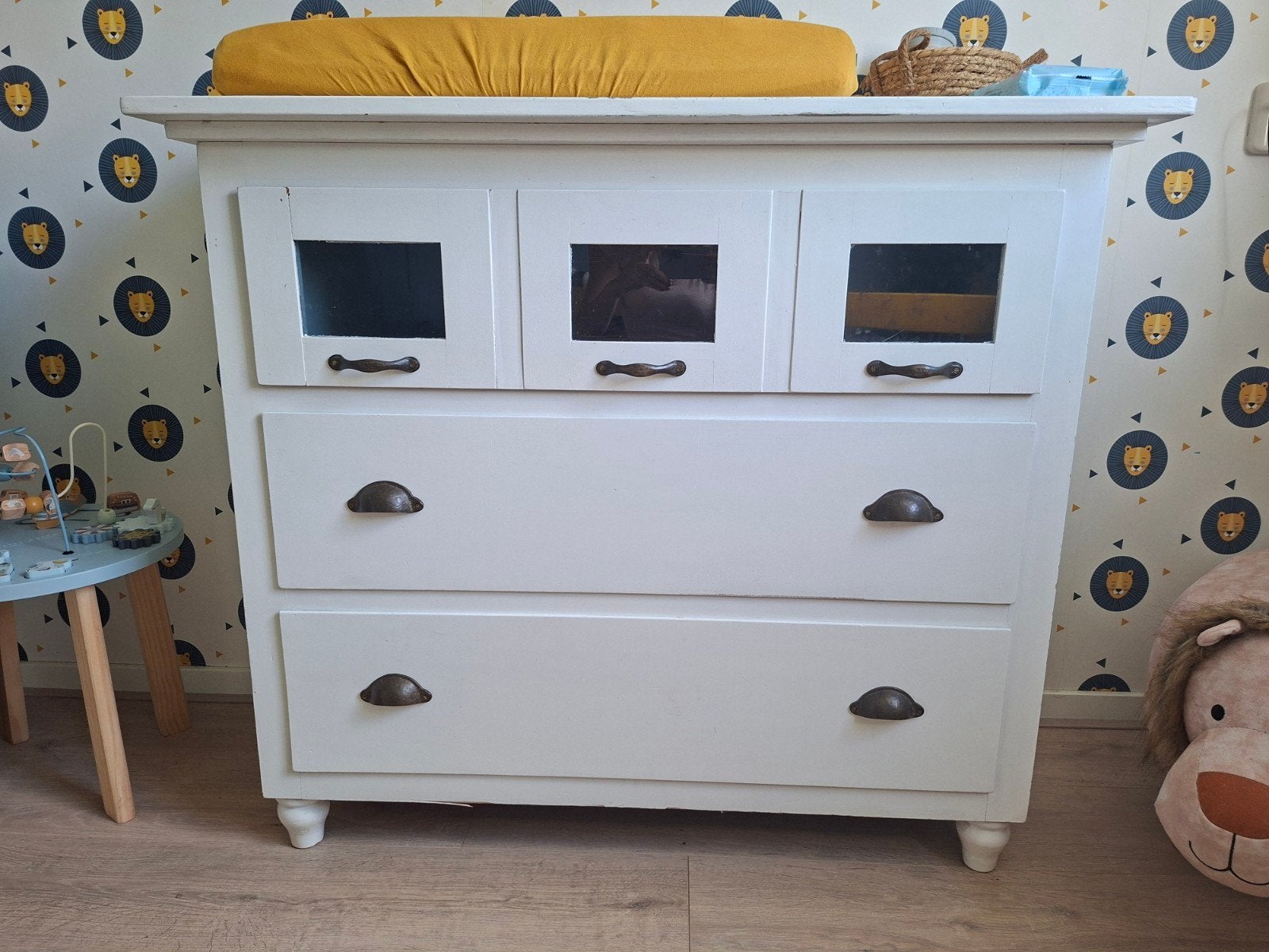 Witte Commode met Lades en Opbergvakken, Ophalen, Gebruikt, 50 tot 70 cm, 100 cm of meer