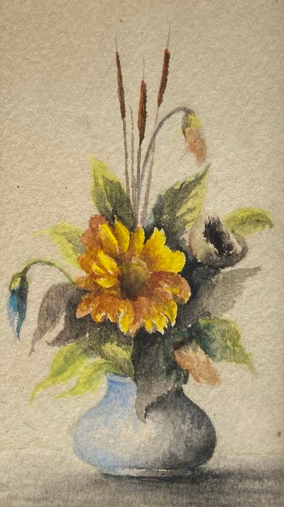 Miniatuur bloemstilleven. Gesigneerd, Antiek en Kunst, Kunst | Schilderijen | Klassiek, Ophalen of Verzenden