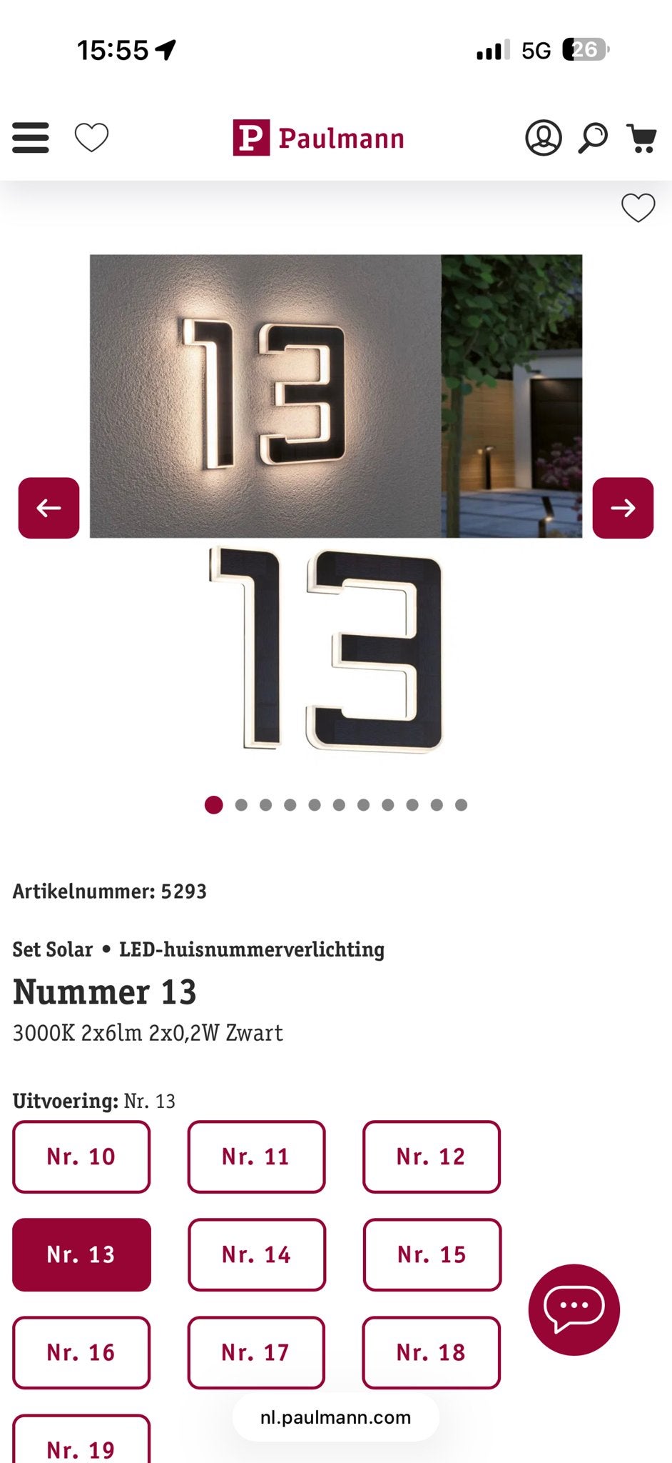 Nieuwe Solar LED Huisnummers 13 of 31 - Zwart, Zwart, Nieuw, Kunststof, Ophalen of Verzenden