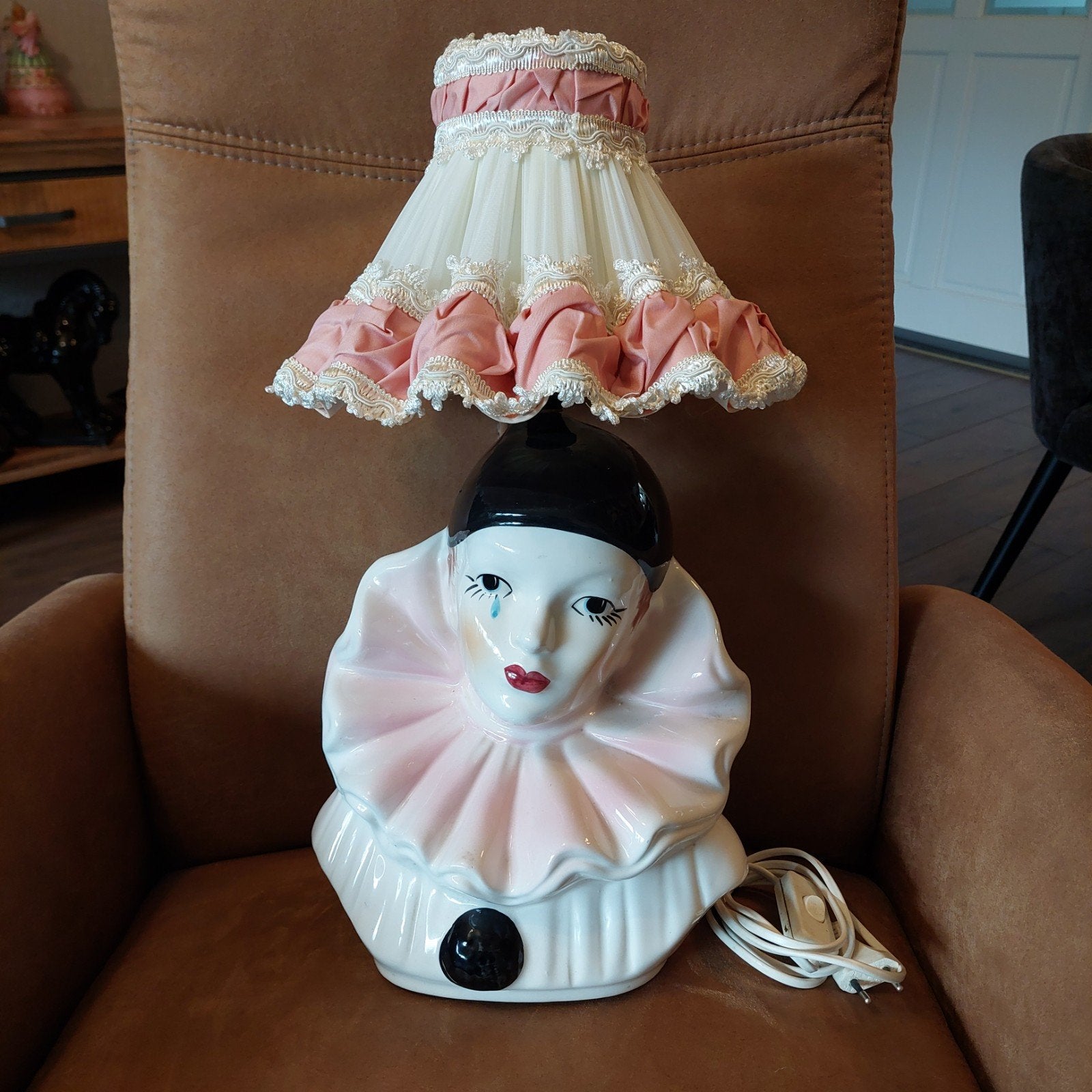 Vintage Pierrot Tafellamp - Uniek Design, Ophalen of Verzenden