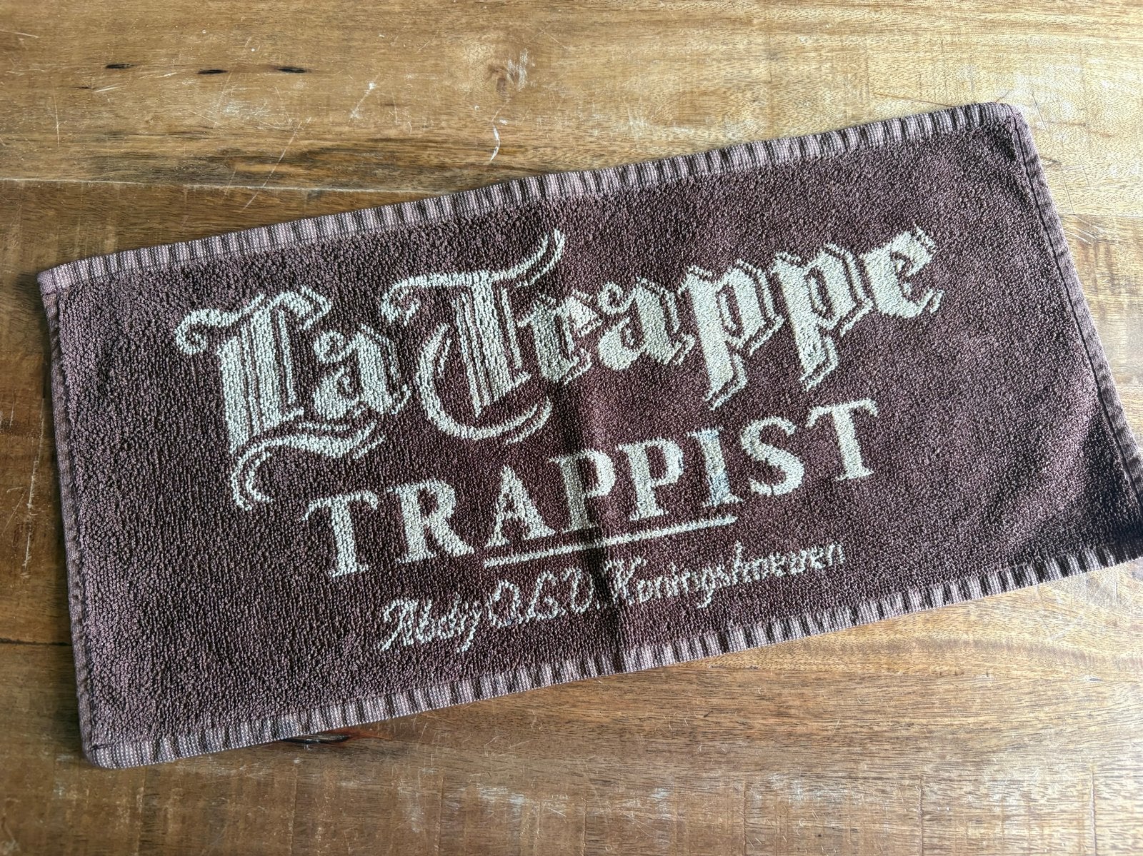 La Trappe Trappist bierhanddoek Koningshoeven, Verzamelen, Merken en Reclamevoorwerpen, Ophalen of Verzenden, Gebruikt, Gebruiksvoorwerp