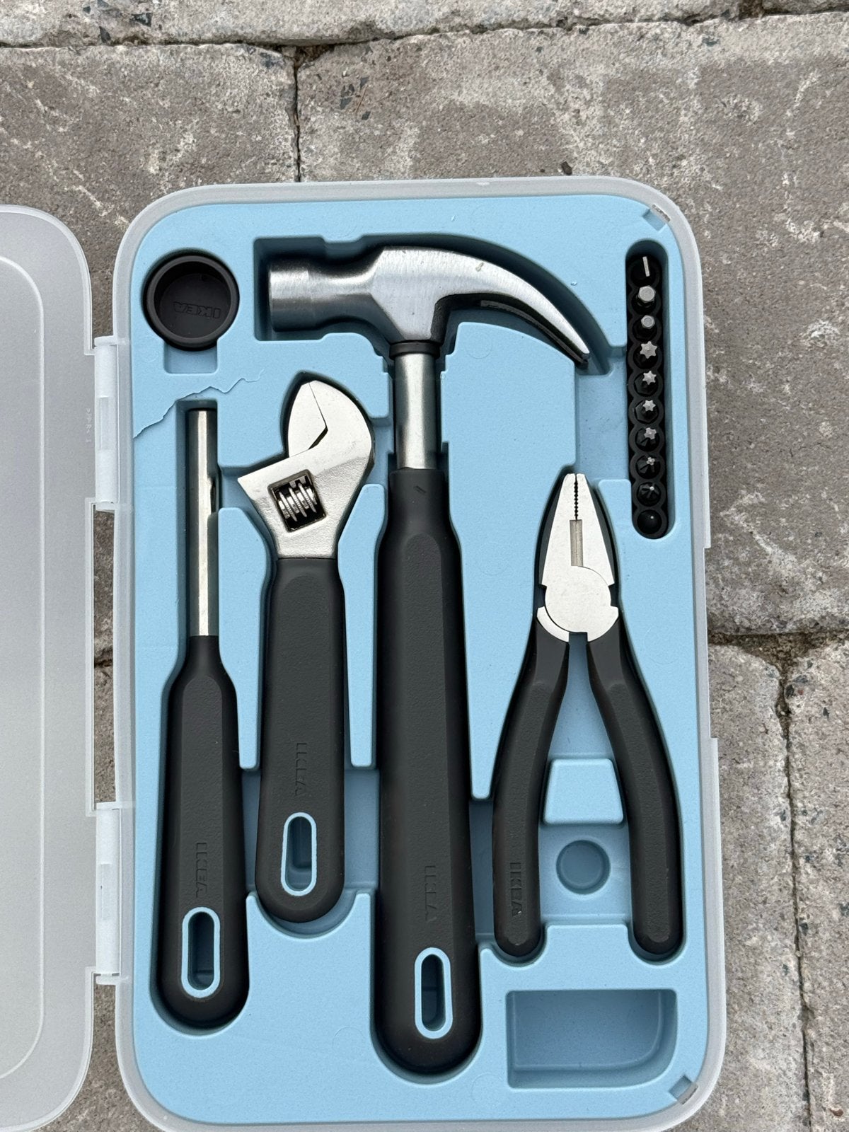 Handige gereedschapsset in compacte koffer IKEA, Ophalen, Zo goed als nieuw, Gereedschapsset