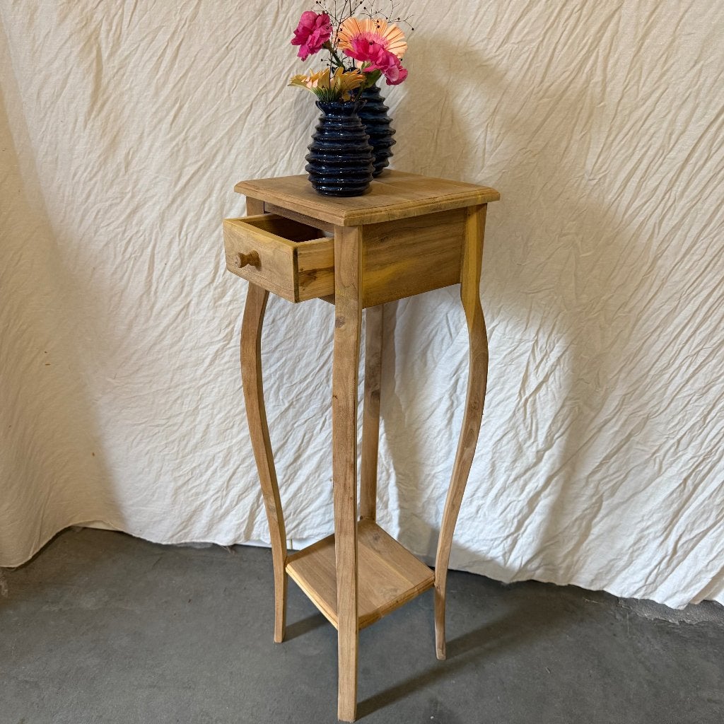 houten bijzettafel teak - 28 x 28 cm  - Gratis bezorgd, TTM Wonen, Meubels – (Perzische) Tapijten en Woonaccessoires, Minder dan 55 cm