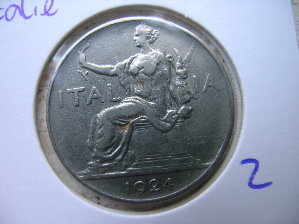 Lira 1924 Italie (nr 2), Ophalen of Verzenden, Italië, Losse munt