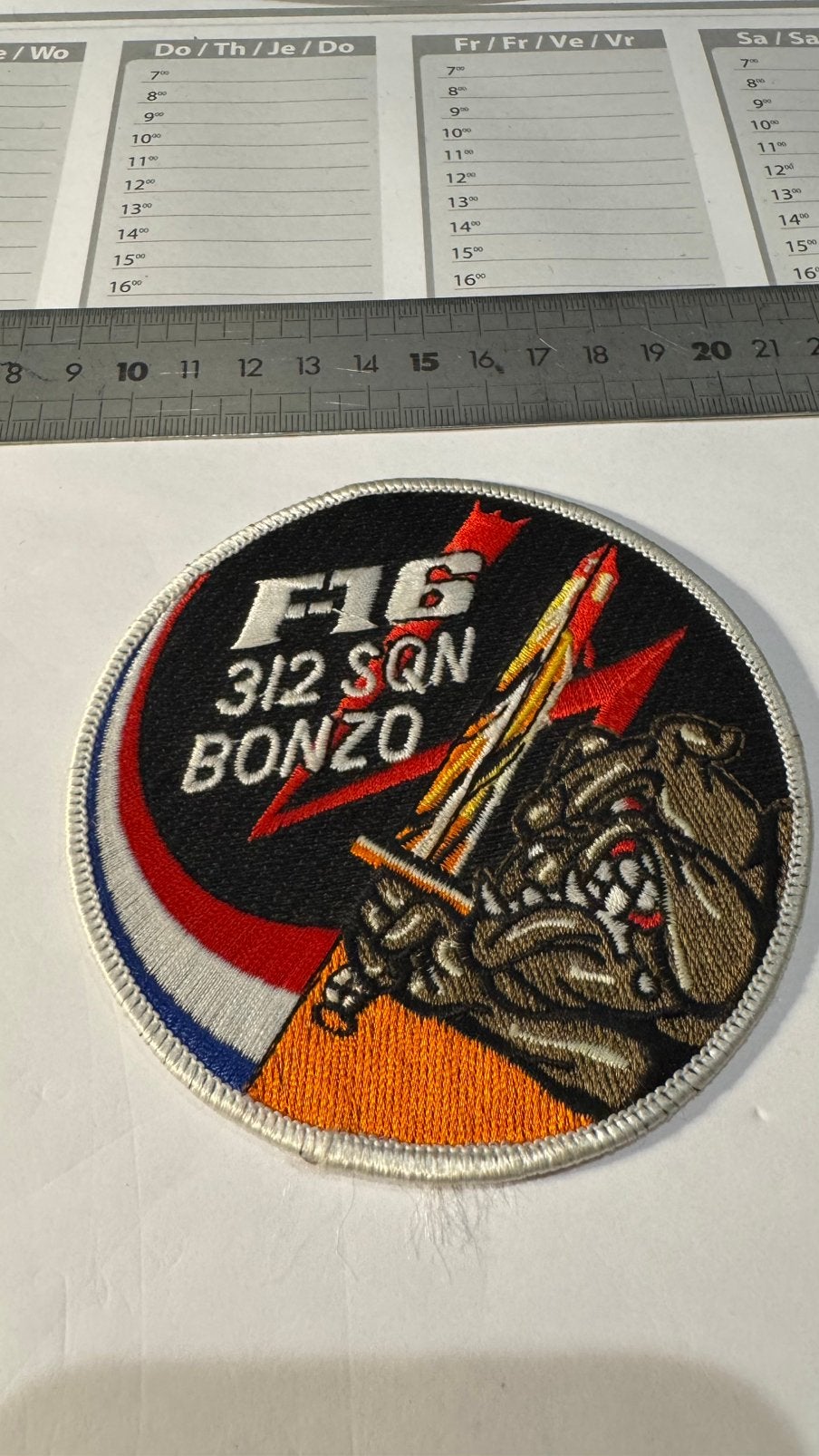 Patch f-16 swirl luchtmacht klu 312 squadron, Verzamelen, Ophalen of Verzenden, Zo goed als nieuw, Patch, Badge of Embleem