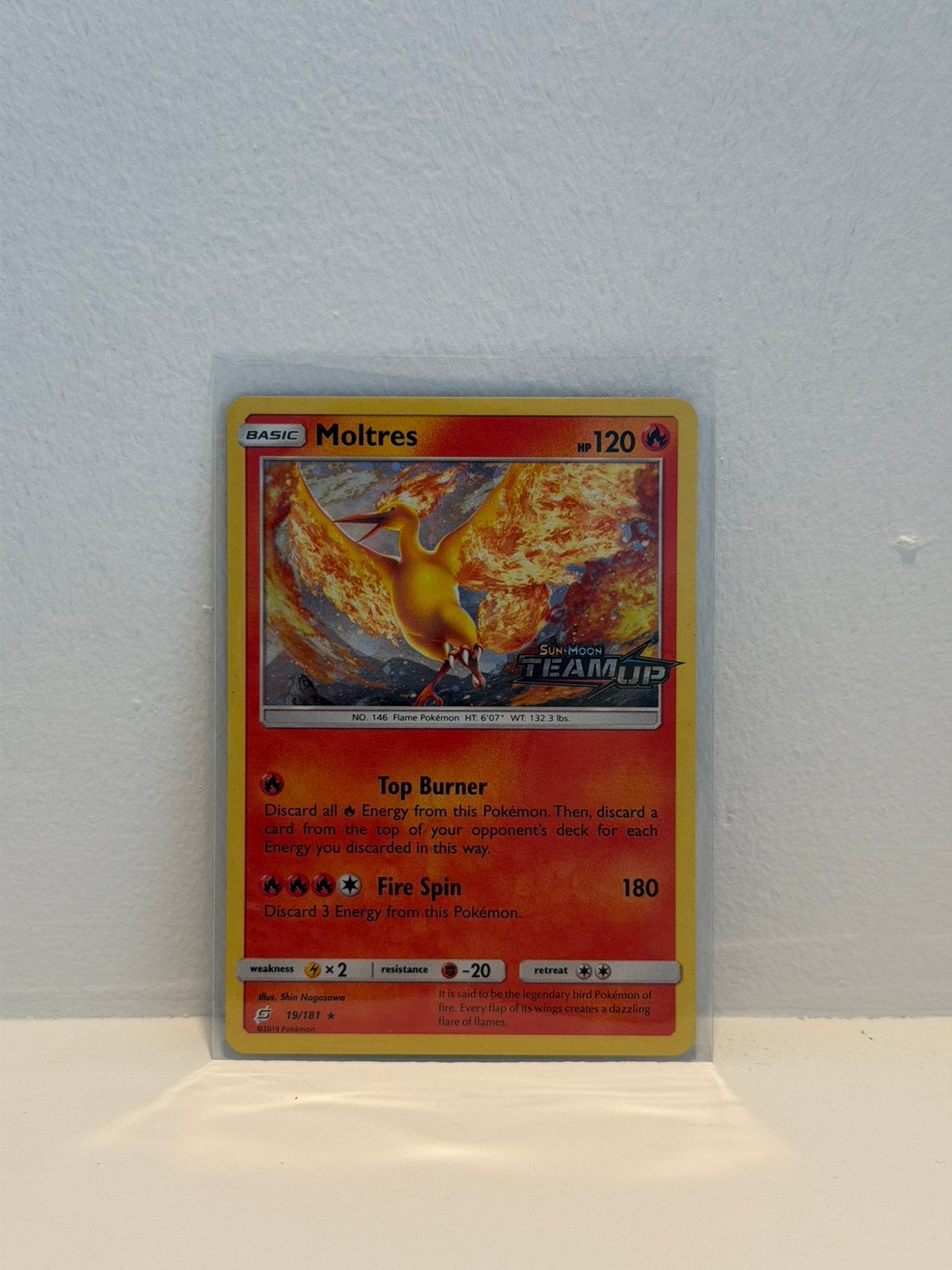 Moltres Team Up Stamped - 19/181 - Pokemon kaart, Verzenden, Zo goed als nieuw
