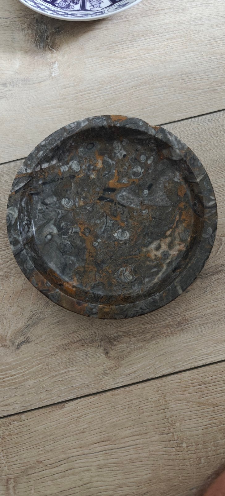 Decoratieve schaal van fossiel marmer, Ophalen of Verzenden