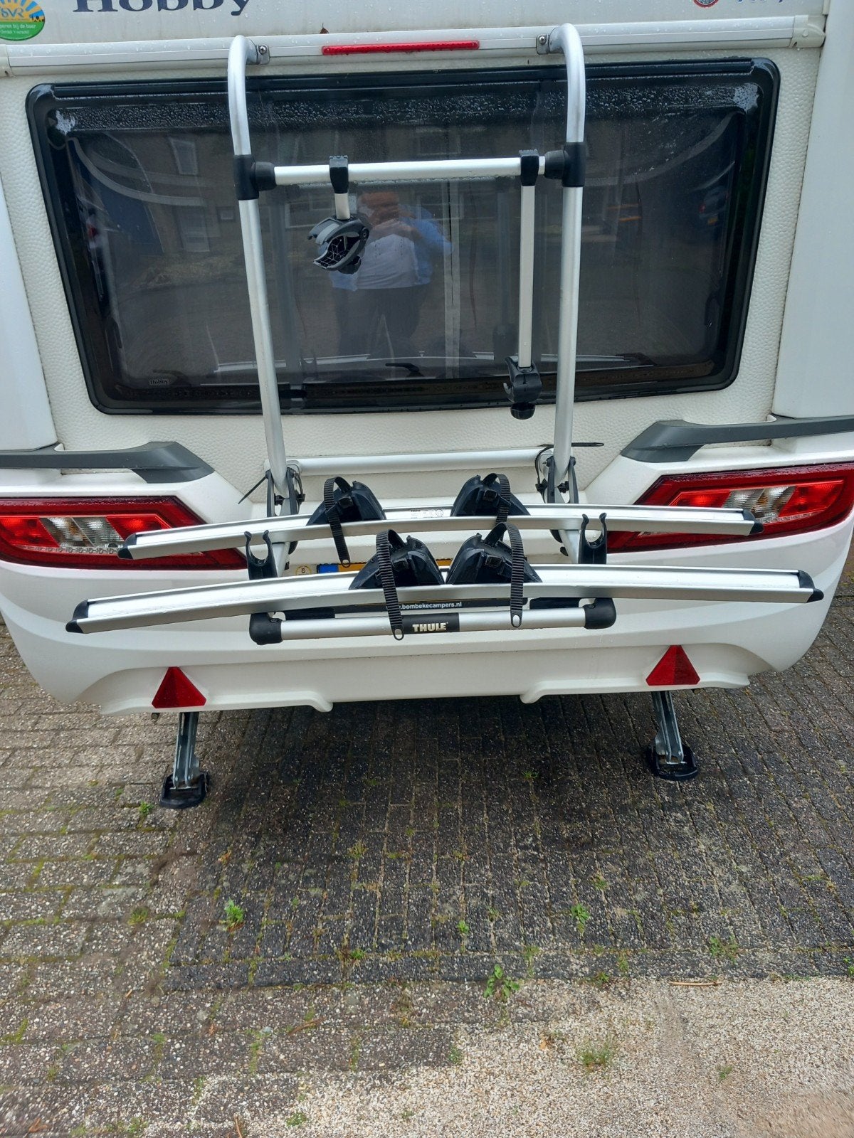 Fietsdrager achterop de caravan, Ophalen, Zo goed als nieuw