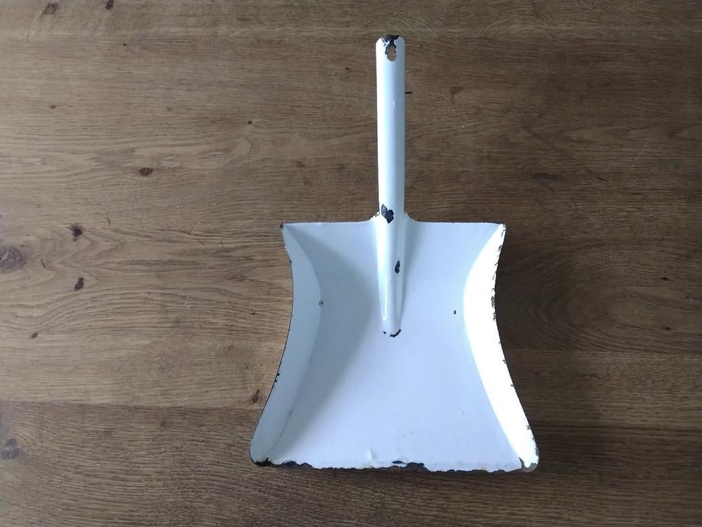 Vintage emaille blik (bij een stoffer), Ophalen of Verzenden