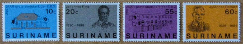 Rep-Suriname 124-127 serie stadskerk., Postzegels en Munten, Verzenden, Postfris