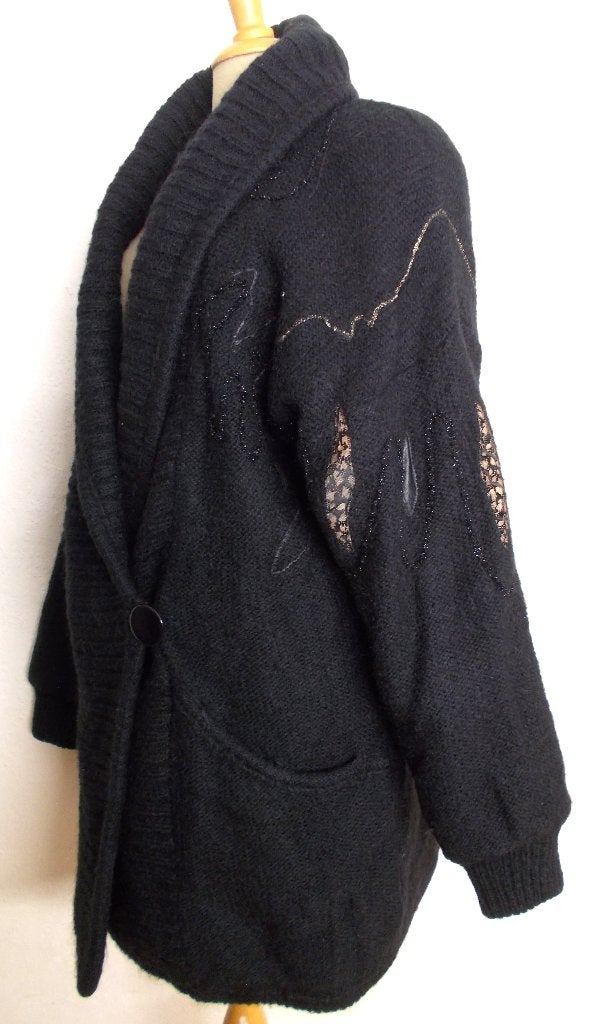 Prachtig 50% mohair wollen windstopper vest van Santas! 44, Kleding | Dames, Verzenden, Zo goed als nieuw, Maat 42/44 (L), Zwart