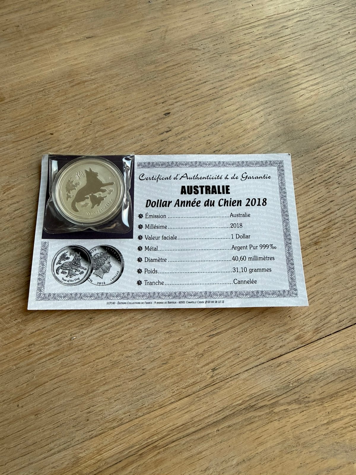 999 zilver 1oz Lunar II hond 2018, Ophalen of Verzenden, Zilver