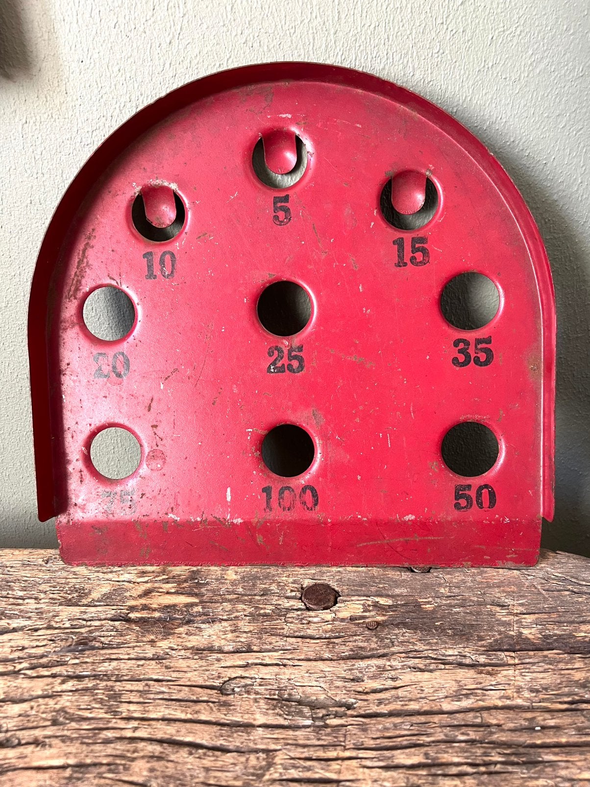 OUD METALEN SCOREBORD VAN KNIKKERSPEL, Ophalen of Verzenden