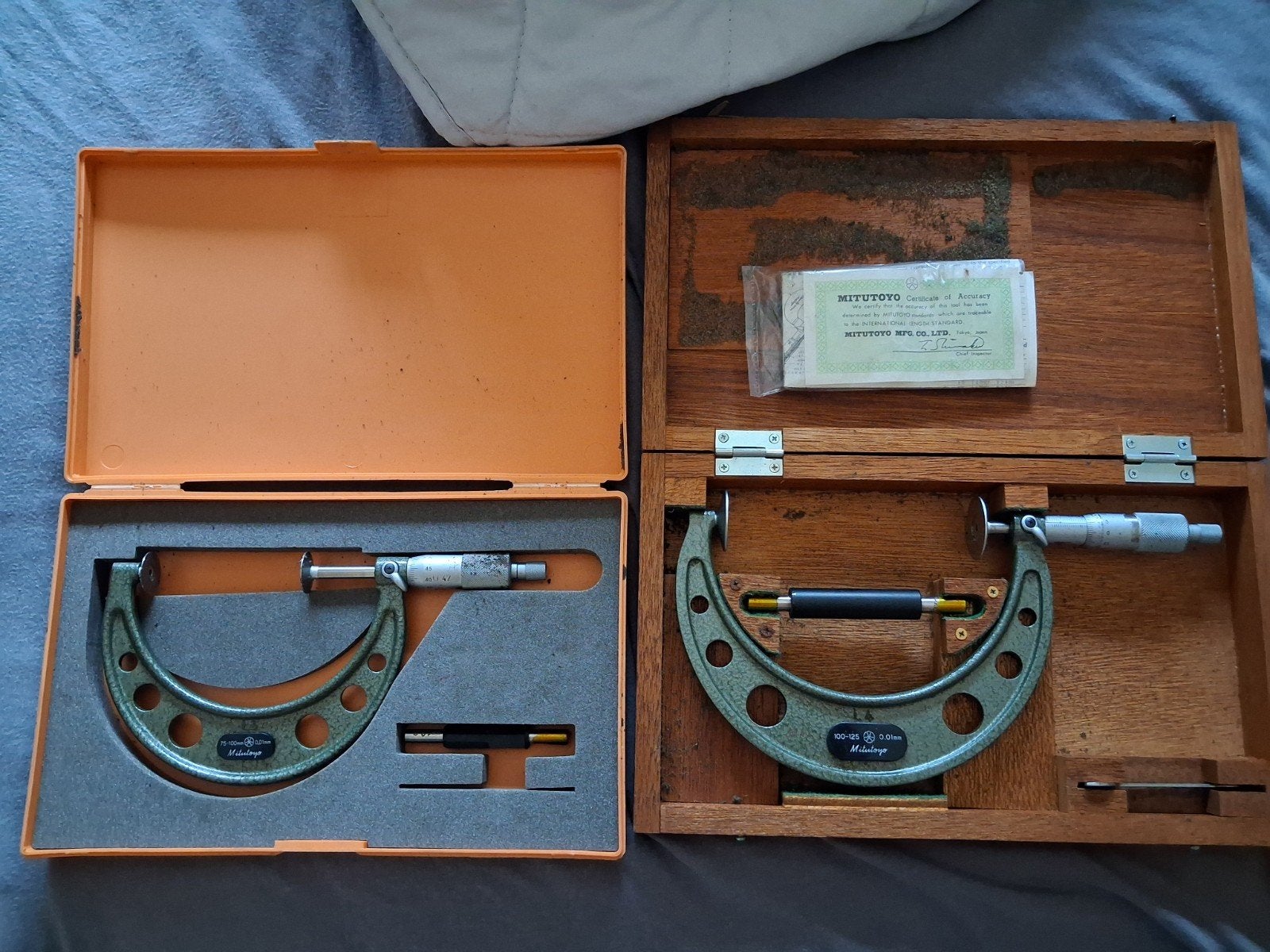 Mitutoyo Micrometers 75-100mm & 100-125mm, Ophalen of Verzenden, Gebruikt, Overige meters