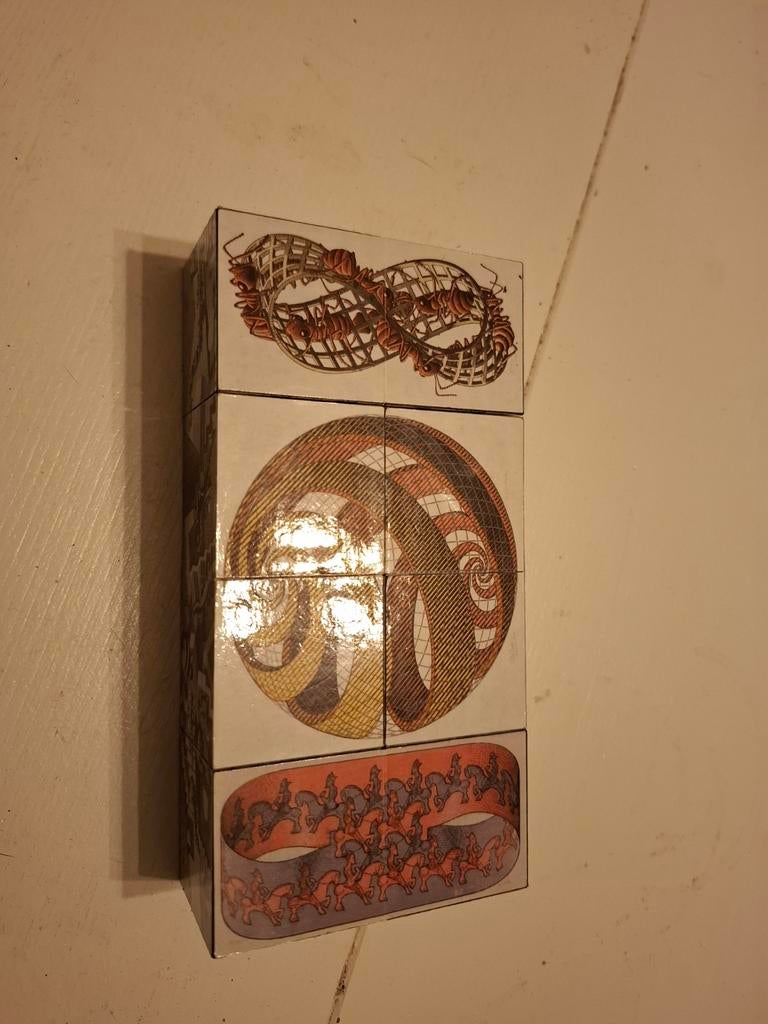 M.C. Escher Kubus Puzzel - Optische Illusies, Ophalen of Verzenden, Gebruikt